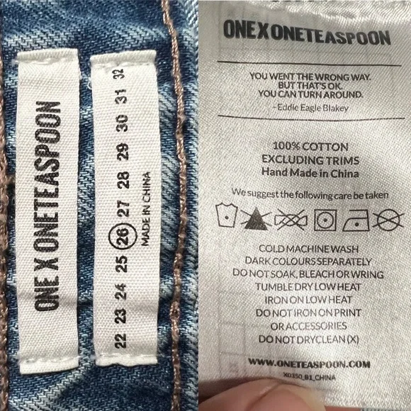 One Teaspoons Bonita Light Wash Distressed High-Waisted‎ Cutoff Denim Sho… - Picture 12 of 12